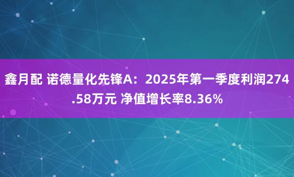 鑫月配 诺德量化先锋A：2025年第一季度利润274.58万元 净值增长率8.36%